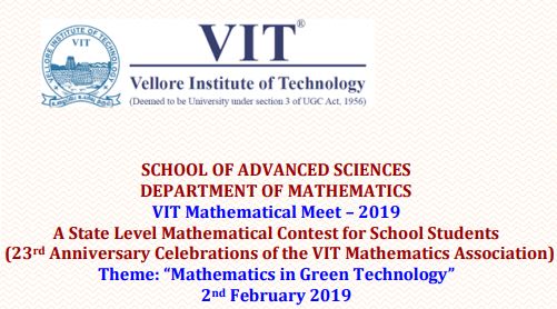 VIT Mathematical Meet - 2019