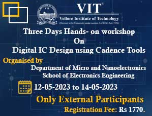 Three Days Hands- on workshop on Digital IC Design using Cadence Tools