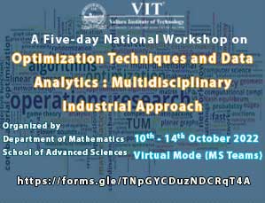 A Five-Day National Workshop on Optimization Techniques and Data Analytics, Multidisciplinary Industrial Approach