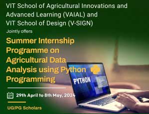 Summer Internship Programme on Agricultural Data Analysis using Python Programming