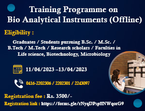 Training Programme on Bio Analytical Instruments (Offline)