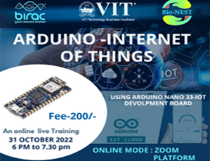 Online Workshop on ARDUINO - INTERNET OF THINGS