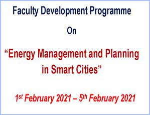 Faculty Development Programme On Energy Management and Planning in Smart Cities