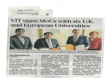 Vit signs MoU with 6 European and UK Universities