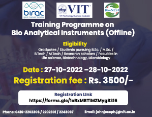 Training Programme on Bio Analytical Instruments (Offline)