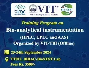 Training program on Bio-analytical Instrumentation (HPLC,UPLC and AAS)