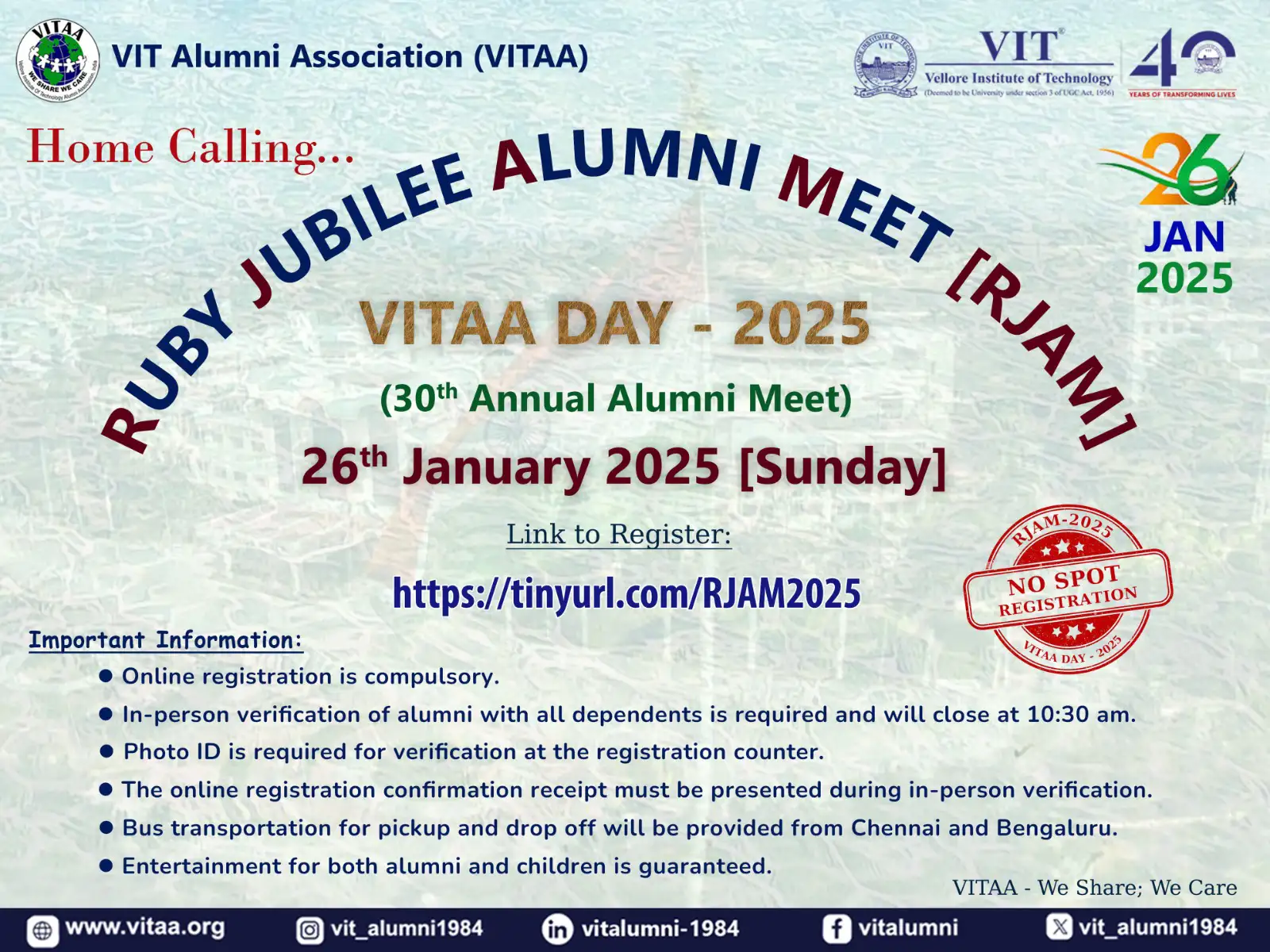 VITAA DAY 2025 – Ruby Jubilee Alumni Meet (RJAM)