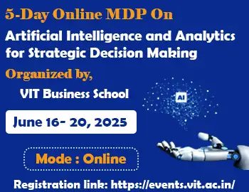 5-Day Online MDP On Artificial Intelligence and Analytics for Strategic Decision Making