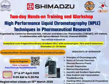 Two-day Hands-on Training and WorkshopCONTACT USHigh Performance Liquid Chromatography (HPLC) Techniques in Pharmaceutical Research
